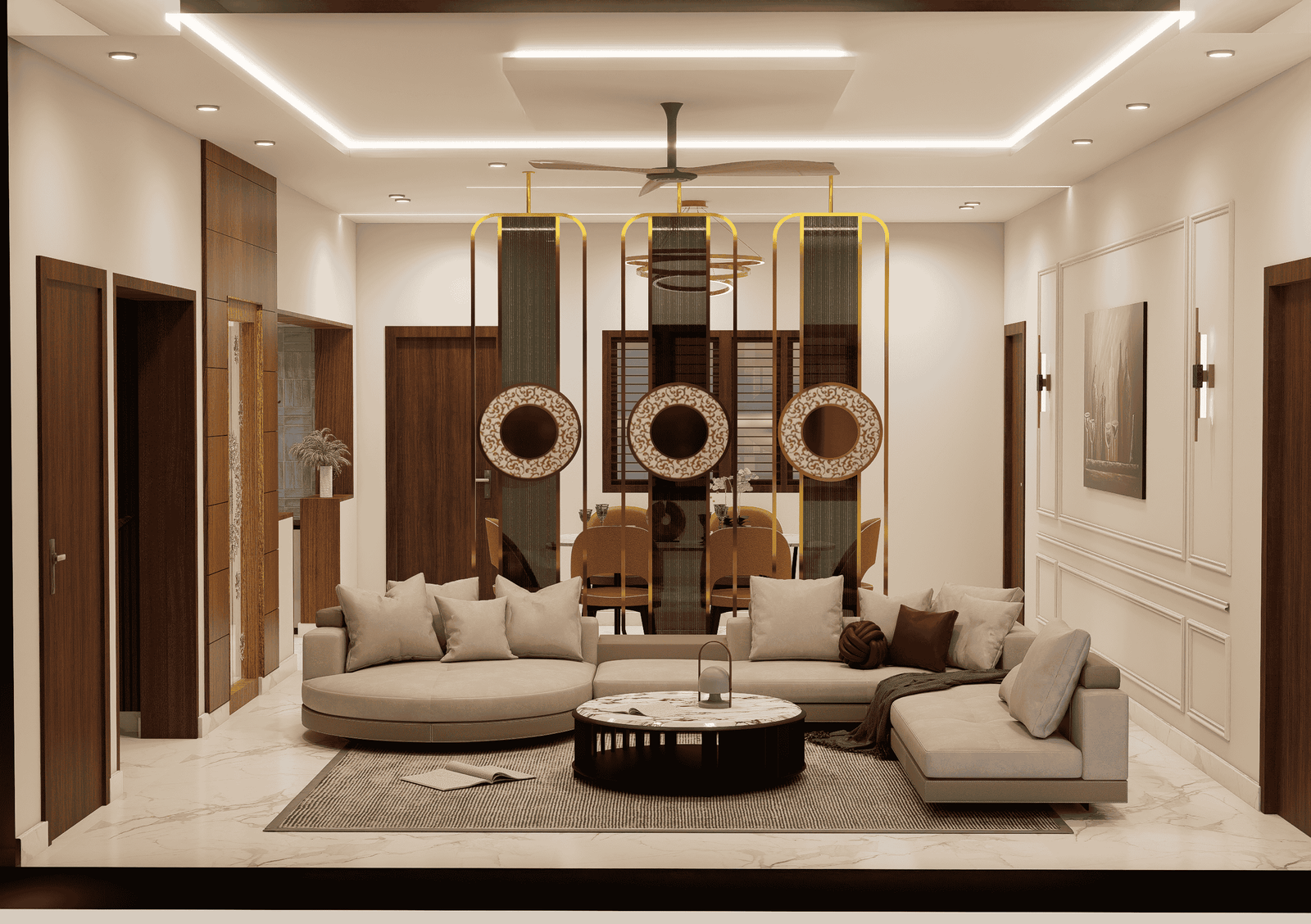 Residential living room interior design Shivamogga