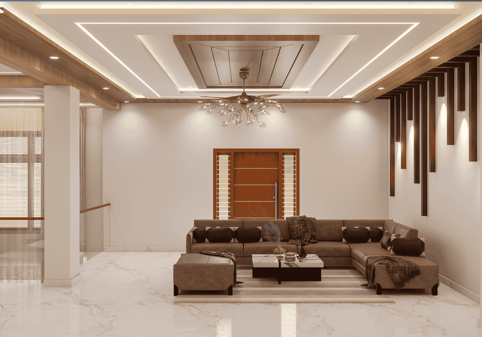 Living room interior design in Shimoga